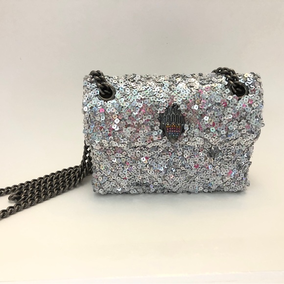 Kurt Geiger Kensington Silver Sequin Handbag - Picture 7 of 11